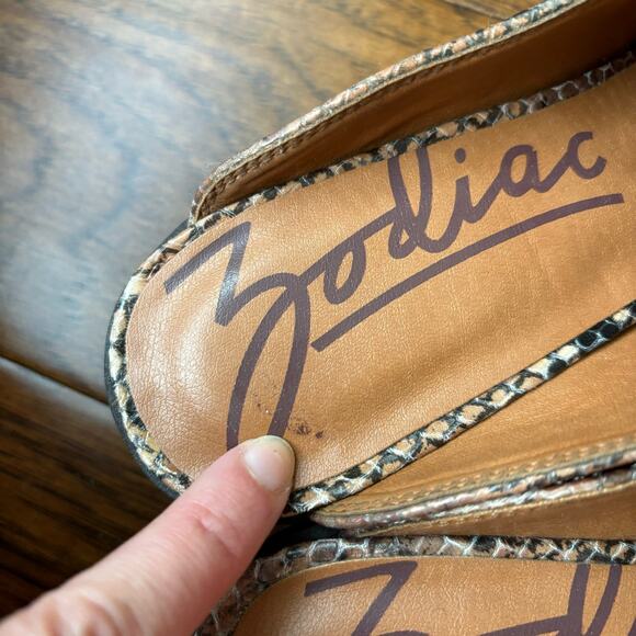 NWOB Zodiac Leather Snake Print Reptile Mules Sz 7.5 - Picture 5 of 11